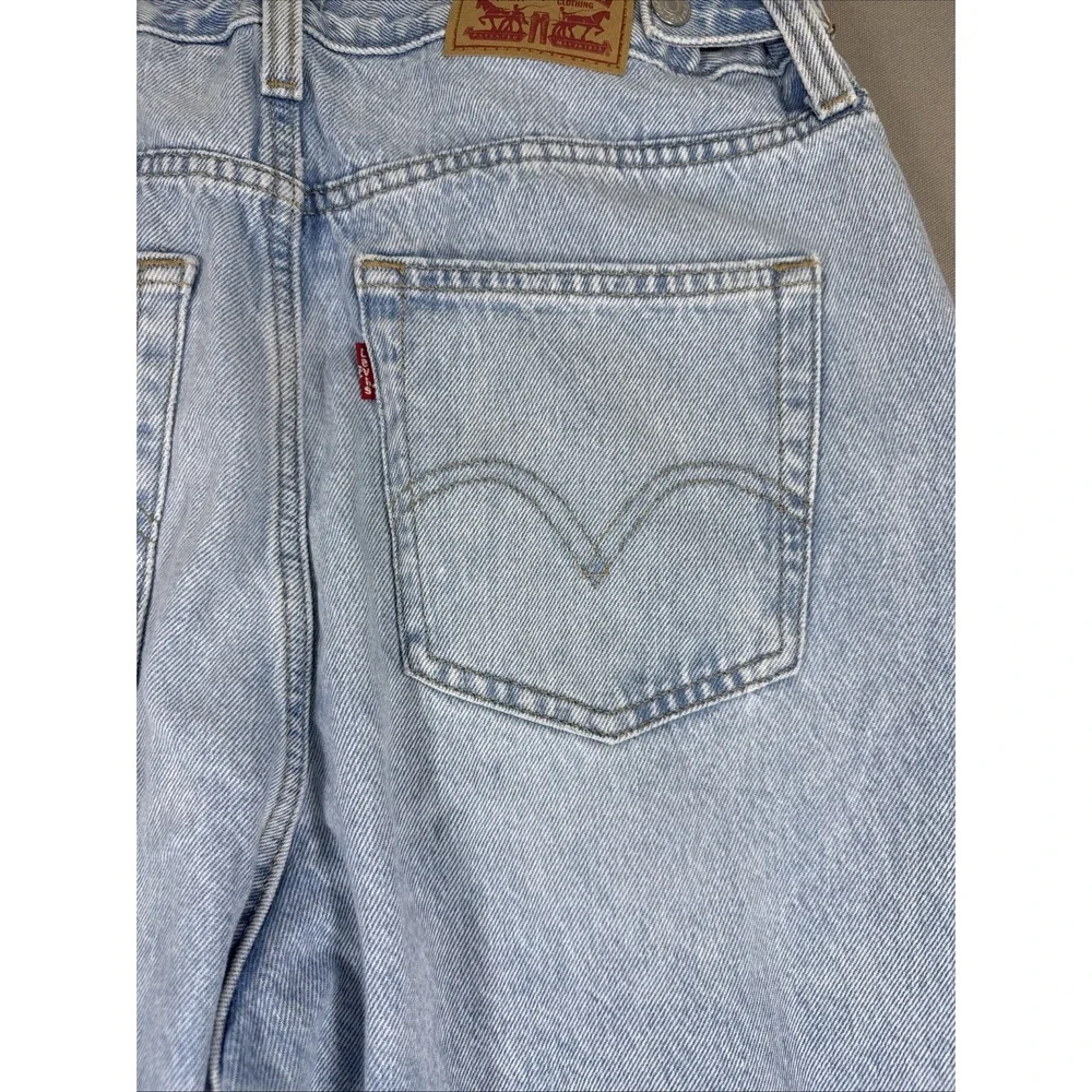 Levi's Cinch Barrel Jeans Womens 32x31 Blue Solid High Rise Loose Fit NWT